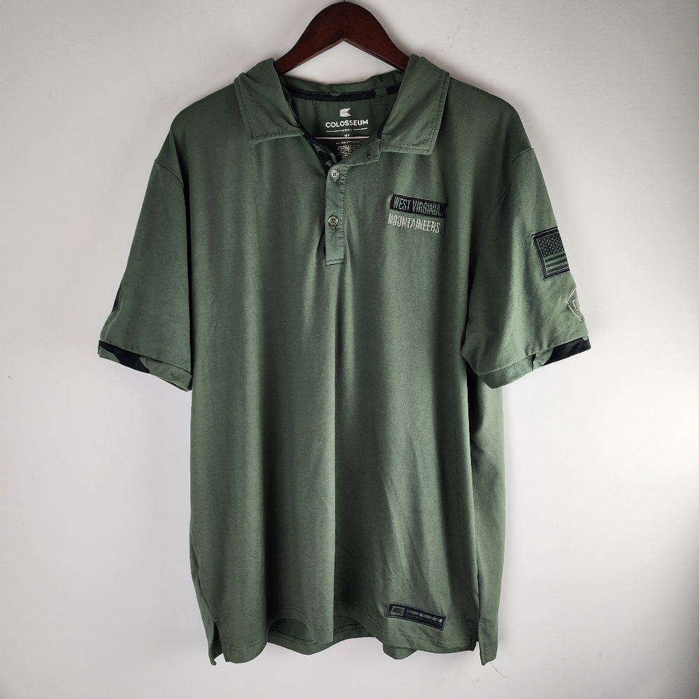 Colosseum WV Mountaineers OHT Military Appreciation Polo Size XL Olive Green - Picture 2 of 11